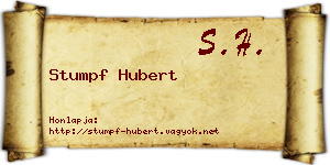 Stumpf Hubert névjegykártya
